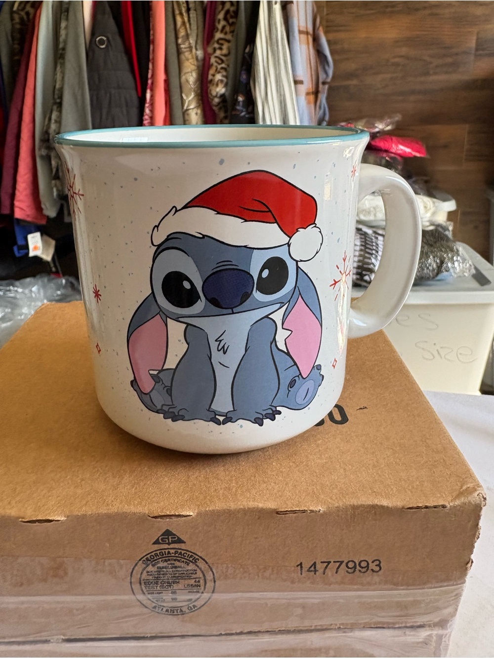 Disney Stitch Christmas 20oz. Ceramic Mug - White, Blue, Pink, Red